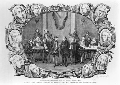 Das Café Procope, graviert von Jean Francois Badoureau von Kretz